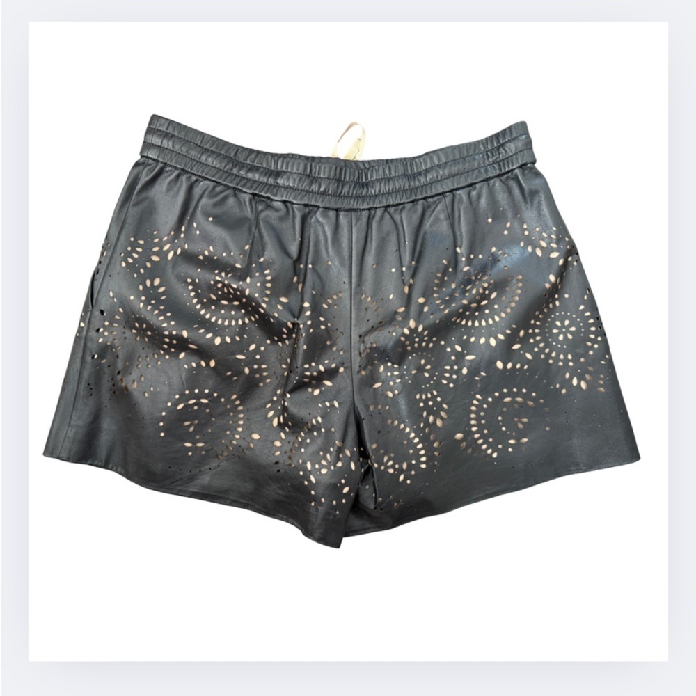 3.1 Phillip Lim Lamb Leather Cut-Out Shorts – Size 8 - Picture 4 of 7